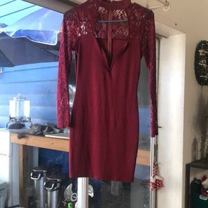 Charlotte Russe burgundy lace dress